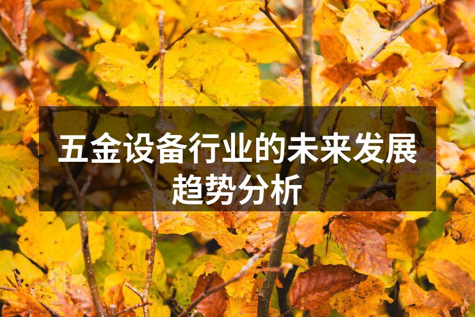 五金设备行业的未来发展趋势分析